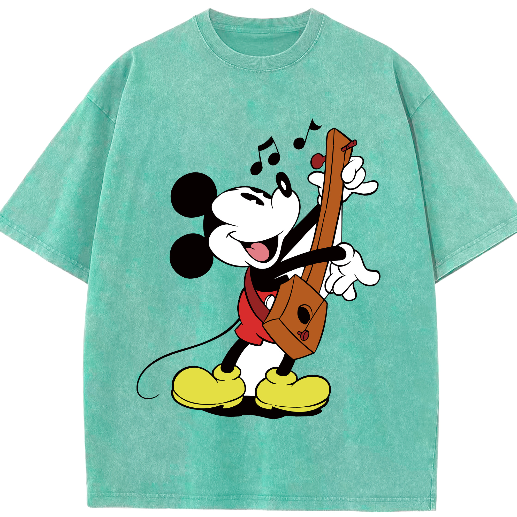（画像用） ミッキーマウス Mickey Mouse 綿100% ヴィンテージ風 半袖Tシャツ（フロントプリント）